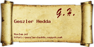 Geszler Hedda névjegykártya